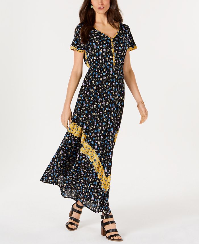 Style & Co Floral-Print Cinched-Waist Dress, Created for Macy's - Macy's