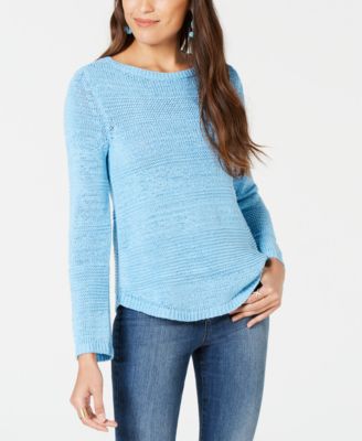 Style & Co - Mixed-Stitch Crew-Neck Sweater