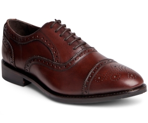Anthony Veer Men's Ford Quarter Brogue Oxford Lace-up Dress Shoe Men's Shoes In Chocolate Brown