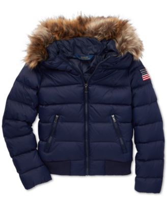 polo jacket fur hood