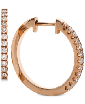 image of Diamond Hoop Earrings (1/3 ct. t.w.) in 14k Rose Gold