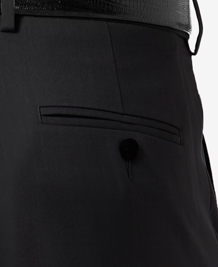 Haggar Men's Premium Comfort Stretch Classic-Fit Solid Pleated Dress ...