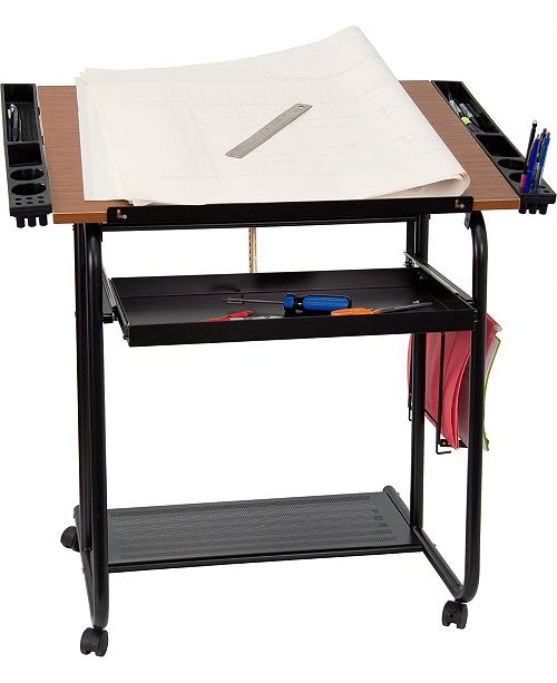 Flash Furniture Adjustable Drawing And Drafting Table With Black