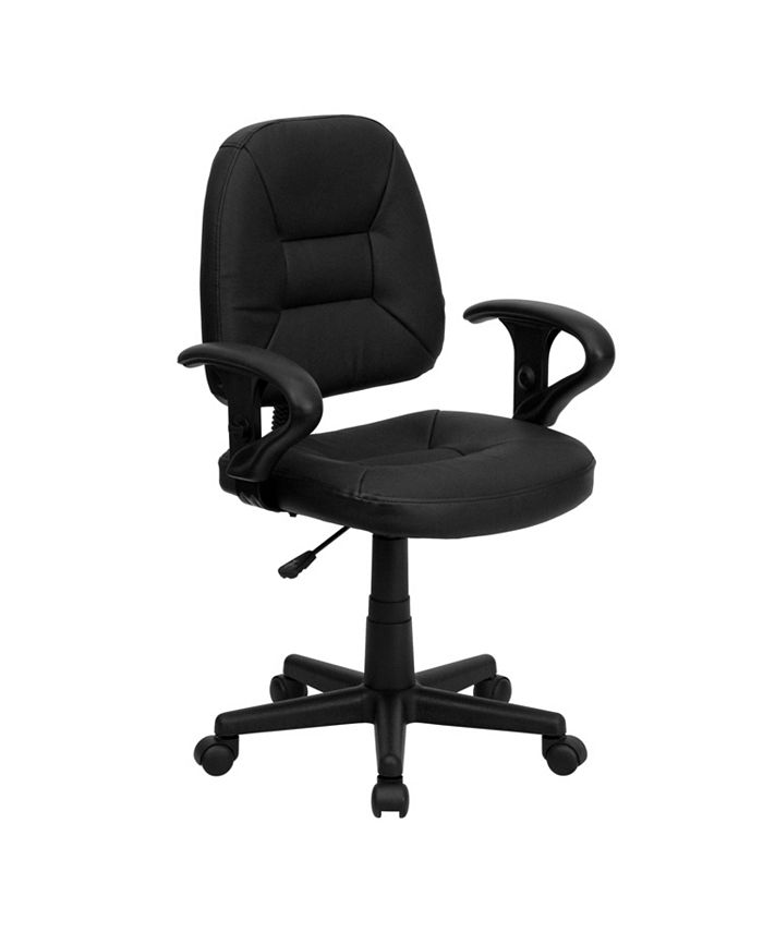 Flash Furniture MidBack Black Leather Ergonomic Swivel Task Chair With