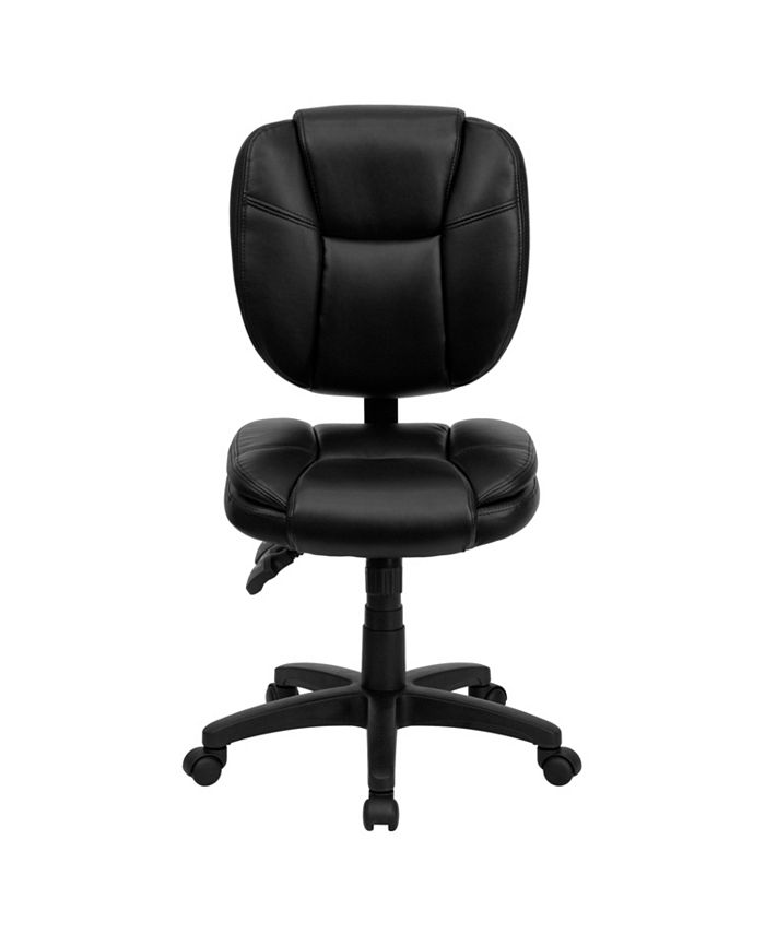 Flash Furniture MidBack Black Leather Multifunction Ergonomic Swivel