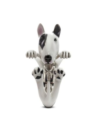 Dog Fever Bull Terrier Hug Ring in Sterling Silver and Enamel - Macy's