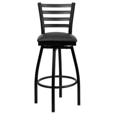 Flash Furniture Hercules Series Black Ladder Back Swivel Barstool - Macy's