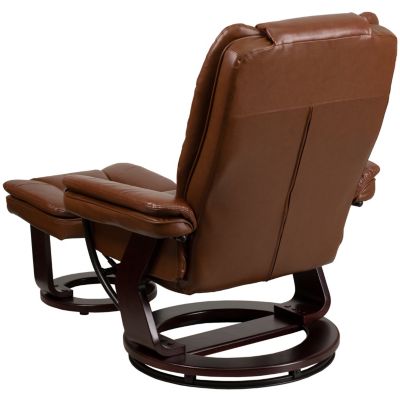 Flash Furniture Contemporary Brown Vintage Leather Recliner And Ottoman ...