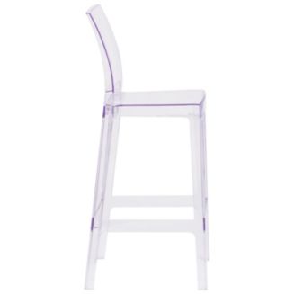 Ghost Barstool in Transparent Crystal with Tear Back