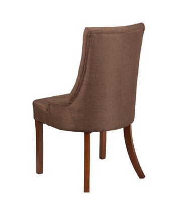 HERCULES Paddington Series Tufted Chair with Curved Mahogany Legs main image 1