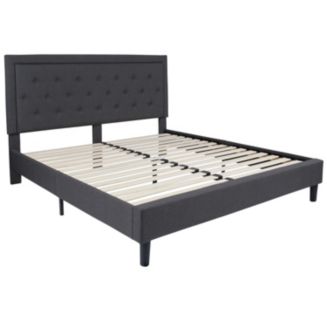 Flash Furniture Roxbury King Size Tufted Upholstered Platform Bed In ...