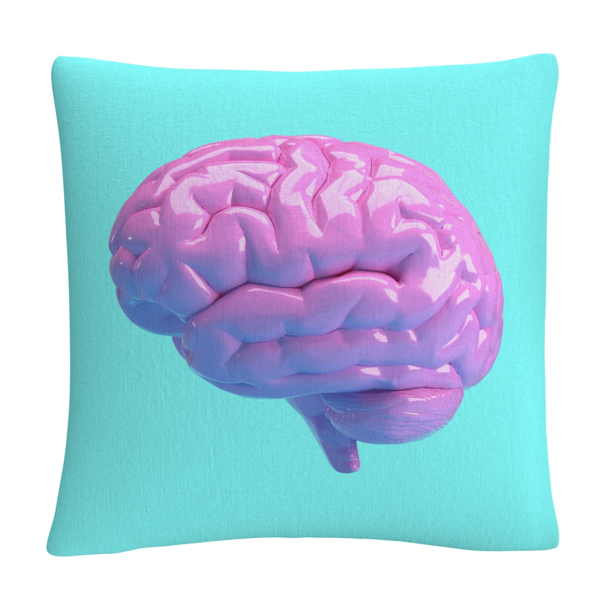 Abc Modern 3D Pink Brain Decorative Pillow, 16 x 16