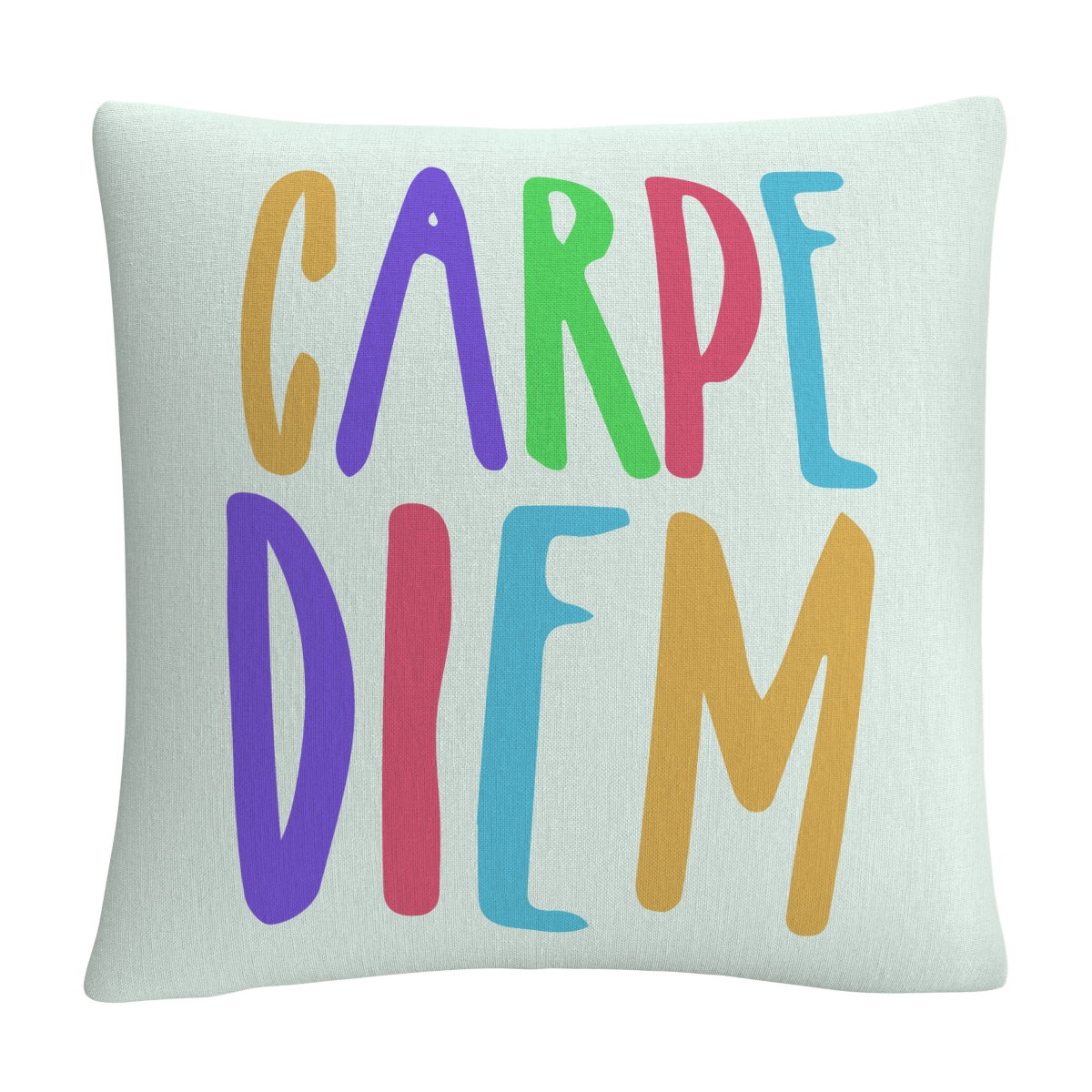Abc Typographic Modern Carpe Diem Color Decorative Pillow, 16 x 16