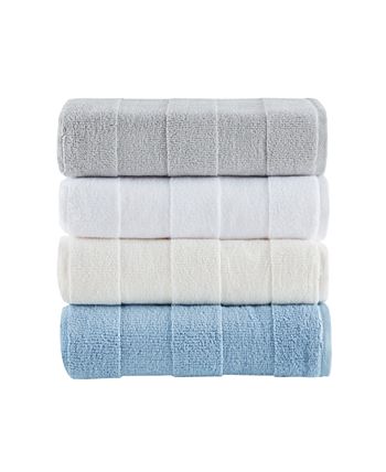 Chevron Zero Twist Cotton Solid And Jacquard 8 Piece Bathroom Towel Set,  White - Blue Nile Mills : Target