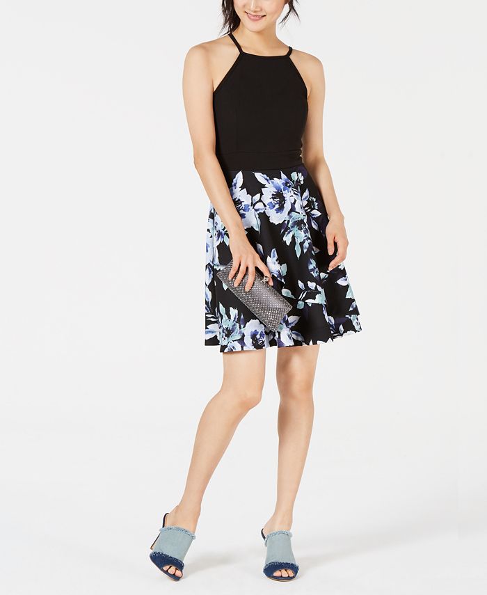 Speechless Juniors' Printed Double-Layer Dress, Created for Macy's - Macy's