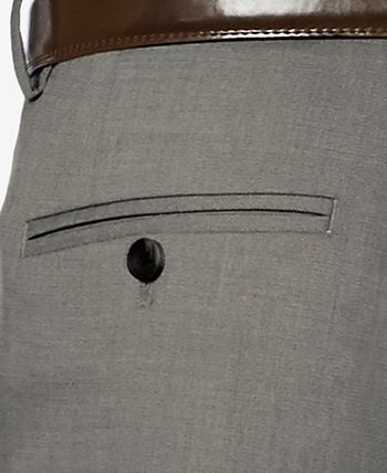 Haggar - Men's Sharkskin Straight Fit Flat Front Flex Waistband Dress Pants