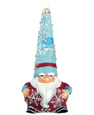Joy To The World Glitterazzi Snow Gnome Wintery Santa Ornament In Multi
