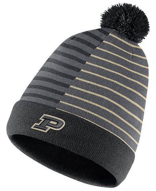 Nike Purdue Boilermakers Striped Beanie Knit Hat Reviews