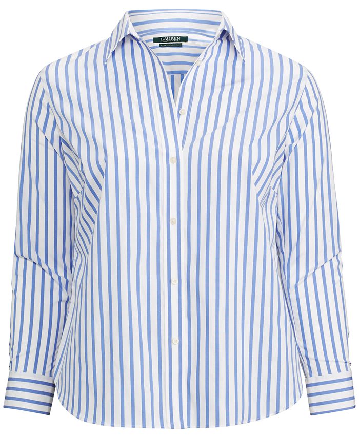 Lauren Ralph Lauren Plus Size Striped Shirt - Macy's