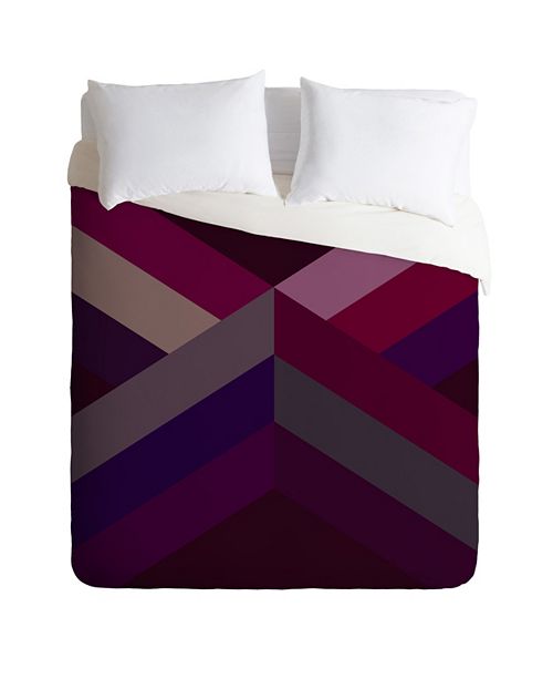 Deny Designs Iveta Abolina Burgundy Crossroads Queen Duvet Set