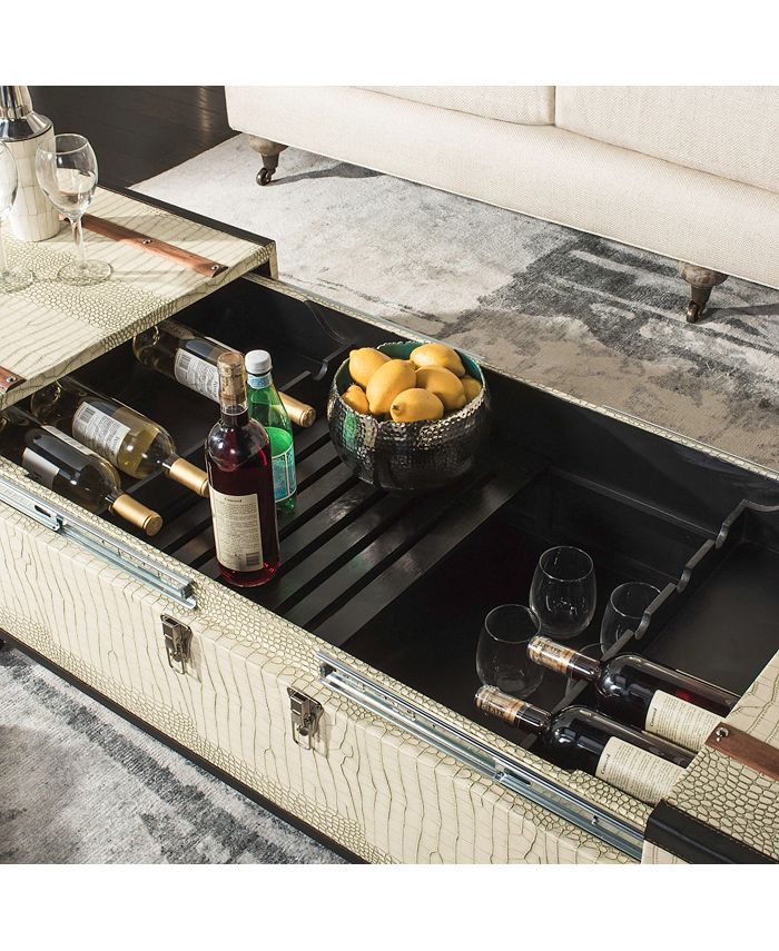 Safavieh Zoe Coffee Table Storage Trunk With Wine Rack Macy's