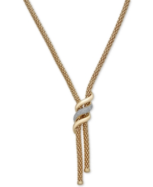 image of Diamond Swirl Lariat Necklace (1/3 ct. t.w.) in 14k Gold Over Sterling Silver, 20