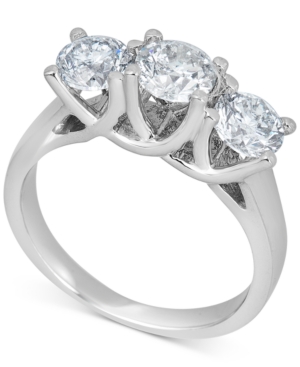 image of Diamond Trinity Engagement Ring (2 ct. t.w.) in 14k White Gold