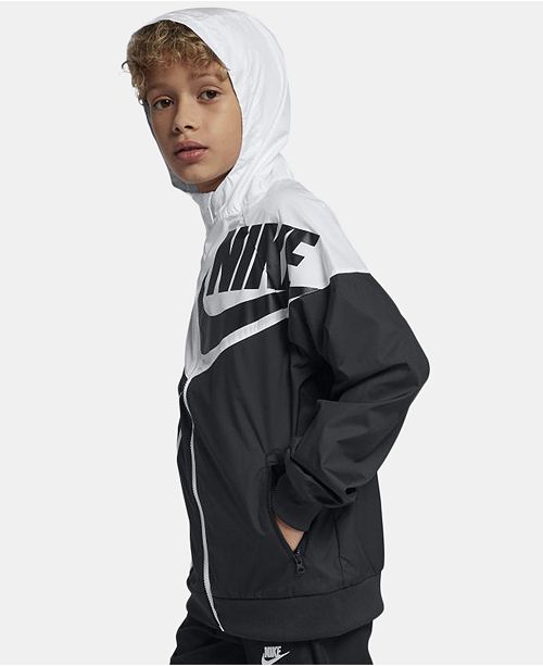 Nike Big Boys Hooded Sportswear Windrunner Colorblocked Jacket ...