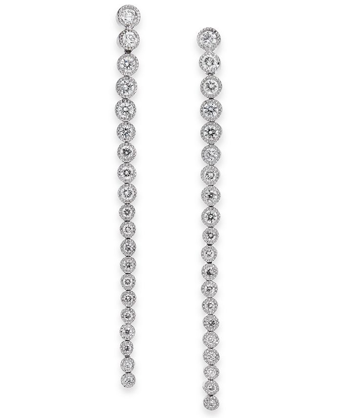 Macy's Diamond Drop Earrings (1 ct. t.w.) in 14k White Gold Macy's