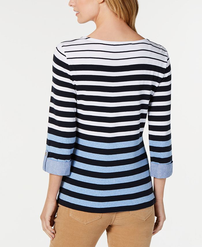 Tommy Hilfiger Cotton Striped Top, Created for Macy's - Macy's