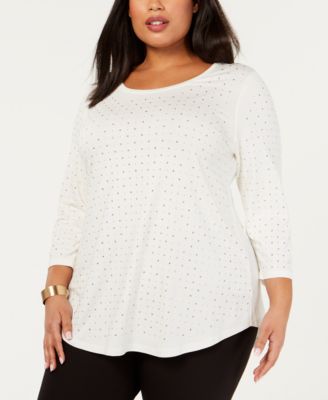 JM Collection - Plus Size Embellished Top