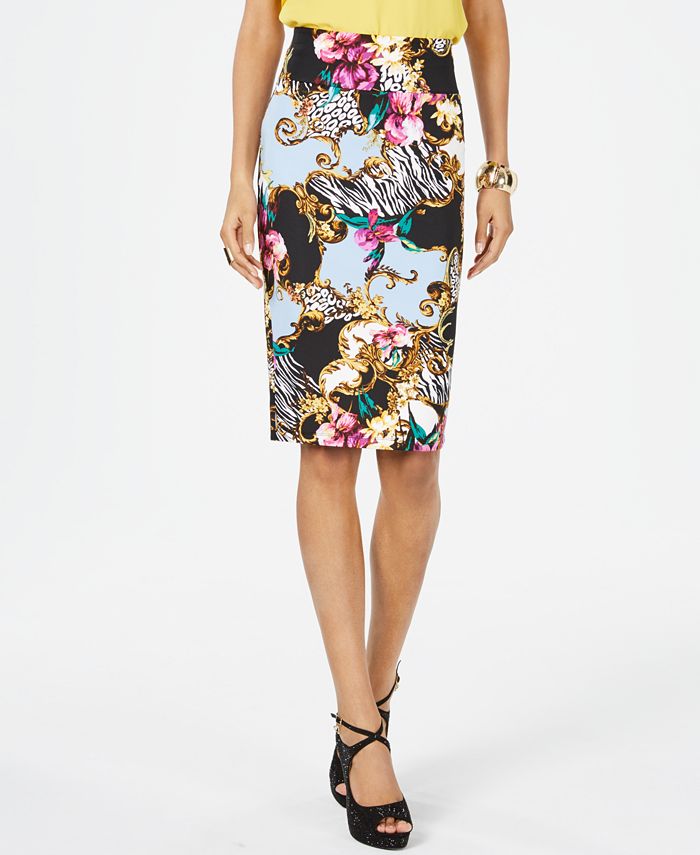 Thalia Sodi Printed Scuba Pencil Skirt, Created for Macy's & Reviews ...