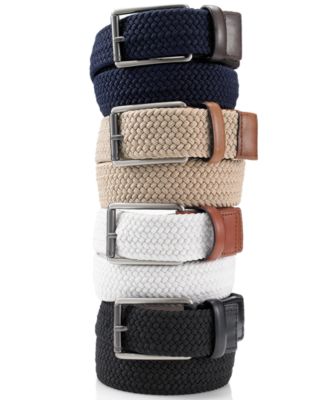 Perry Ellis - Belt, Webbed Leather Trim