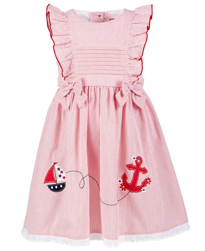 Good Lad Toddler Girls Striped Seersucker Nautical Dress Macy s