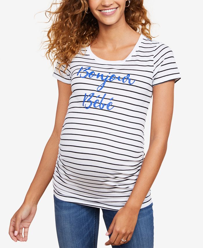 Motherhood Maternity Bonjour Bebe™ Gender Reveal Maternity Graphic Tee