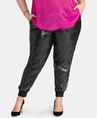 sequin jogger pants plus size