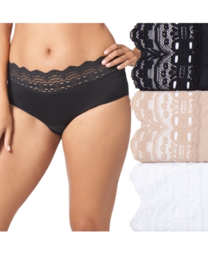 UPC 608926487891 product image for Olga Women's 3-Pk. Plus Size Secret Hug Lace Trim Hipster Underwear 913J3 | upcitemdb.com