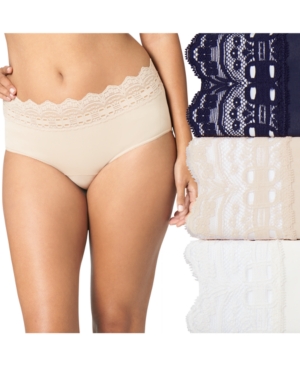 UPC 608926487976 product image for Olga Women's 3-Pk. Plus Size Secret Hug Lace Trim Hipster Underwear 913J3 | upcitemdb.com