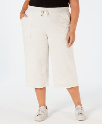 Ideology Plus Size Cropped Wide-Leg Pants, Created for Macy's - Macy's
