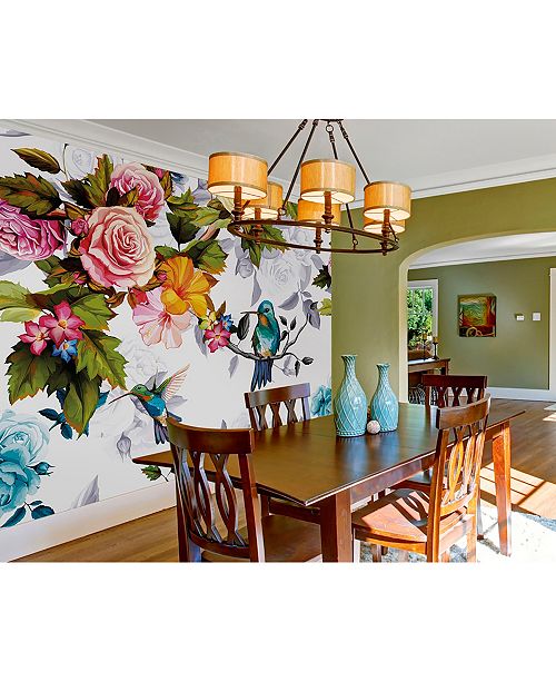 Brewster Home Fashions Hummingbird Garden Wall Mural
