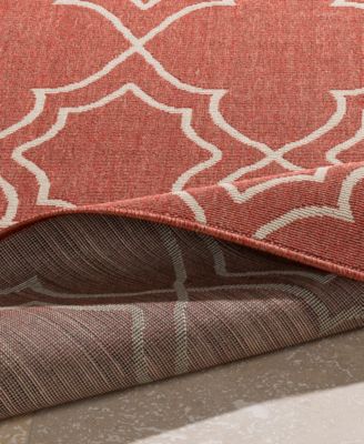 CLOSEOUT! Alfresco ALF-9591 Rust 5'3" Round Area Rug, Indoor/Outdoor