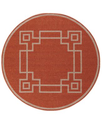 Livabliss - Alfresco ALF-9631 Rust 7'3" Round Area Rug