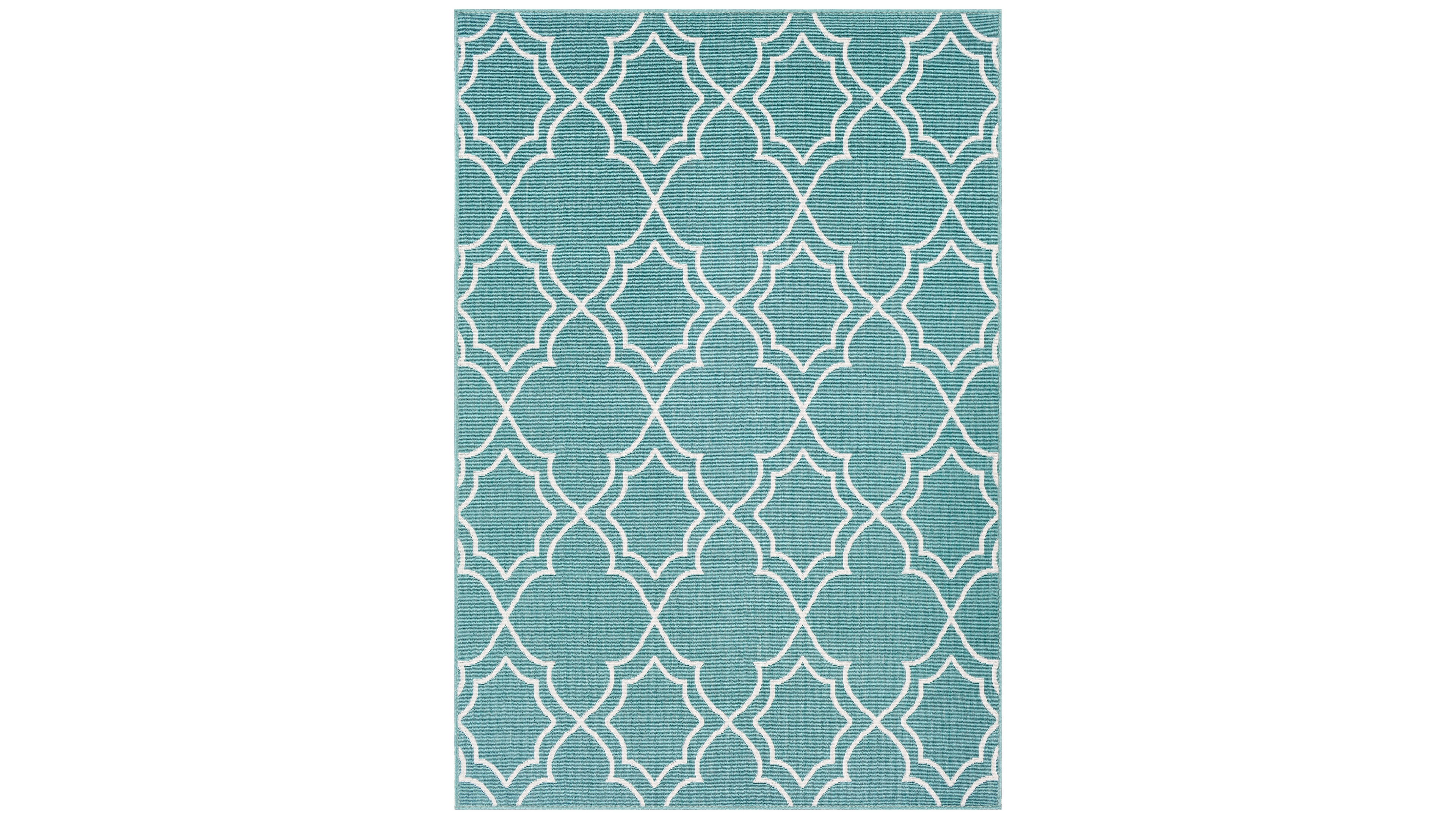 Livabliss Alfresco Alf-9653 Teal 3' x 5'6" Area Rug, Indoor/Outdoor