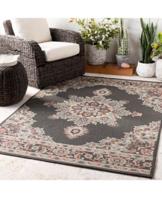 Alfresco ALF-9671 Black 8'9" x 12'9" Area Rug, Indoor/Outdoor