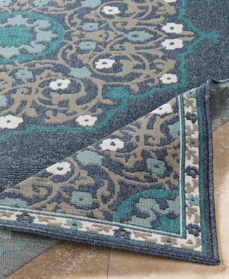 CLOSEOUT! Alfresco ALF-9678 Charcoal 2'3" x 7'9" Runner Area Rug, Indoor/Outdoor