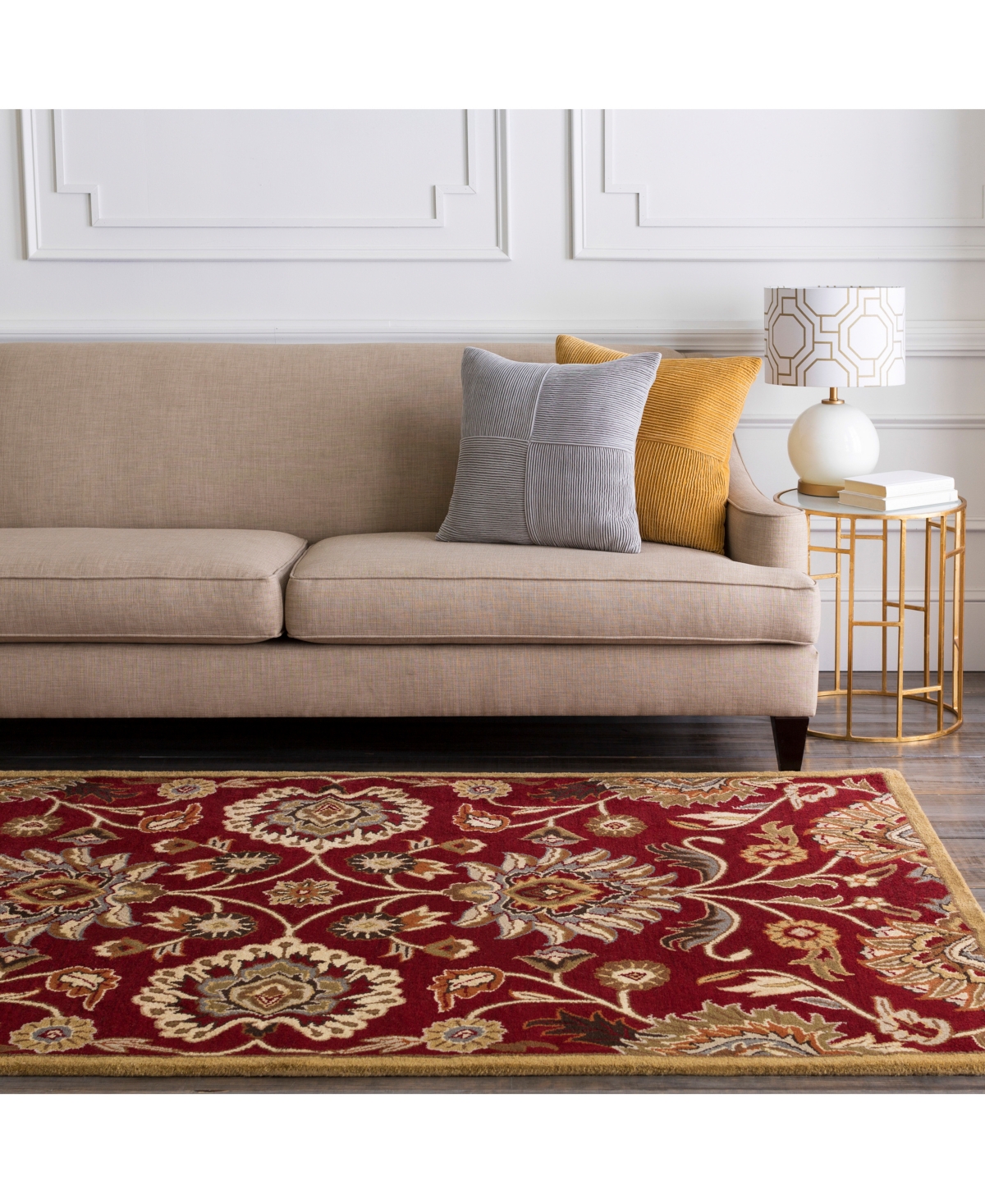 Livabliss Caesar Cae-1061Area Rug - Burgundy