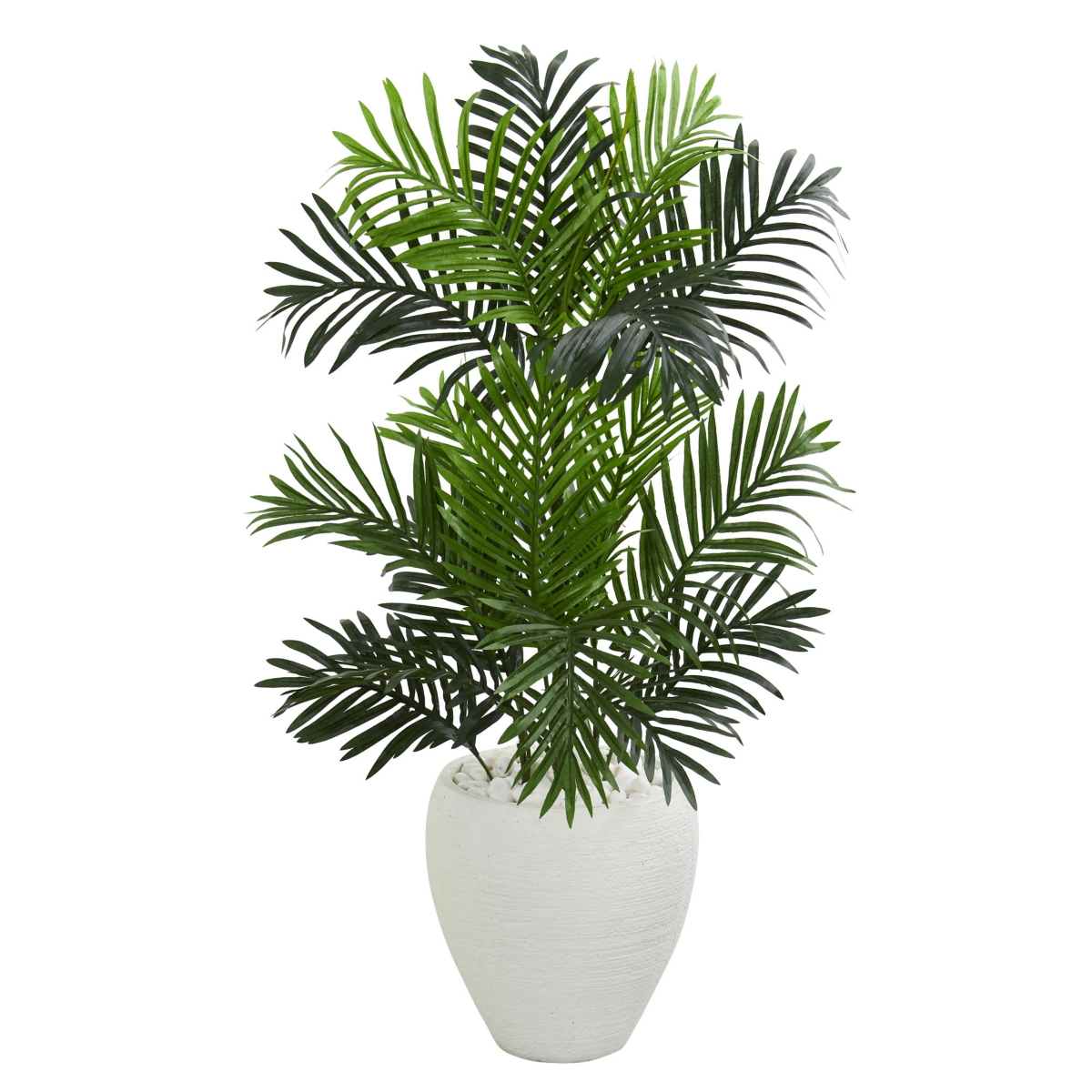 NEARLY NATURAL PARADISE PALM ARTIFICIAL TREE IN WHITE PLANTER 