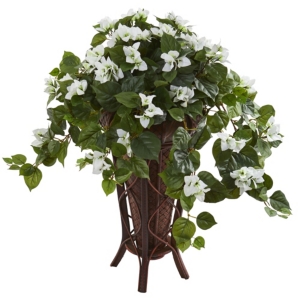 Nearly Natural Bougainvillea Artificial Plant in Stand Planter