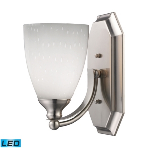Elk Lighting 1 Light Vanity In Satin Nickel And Simply White Glass - Led Offering Up To 800 Lumens (60 Watt Equiv In Silver