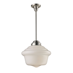 Schoolhouse 1-Light Pendant in Satin Nickel